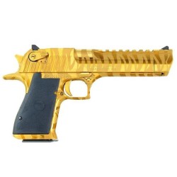 Desert Eagle Mark XIX Gold W/Tiger Stripes Handgun .44 Rem Mag 7rd Magazines(2) 6" Barrel Titanium Gold Finish - BLEMISHED Desert Eagle Mark XIX Gold W/Tiger Stripes Handgun .44 Rem Mag 7rd Magazines(2) 6" Barrel Titanium Gold Finish - BLEMISHED