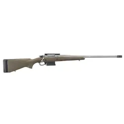 RUGER HAWKEYE LR HNTR BOLT 6.5CM 22" MTTE STS THRDED BBL, SPECK BLK/BRN STOCK, MAG FED 5RD